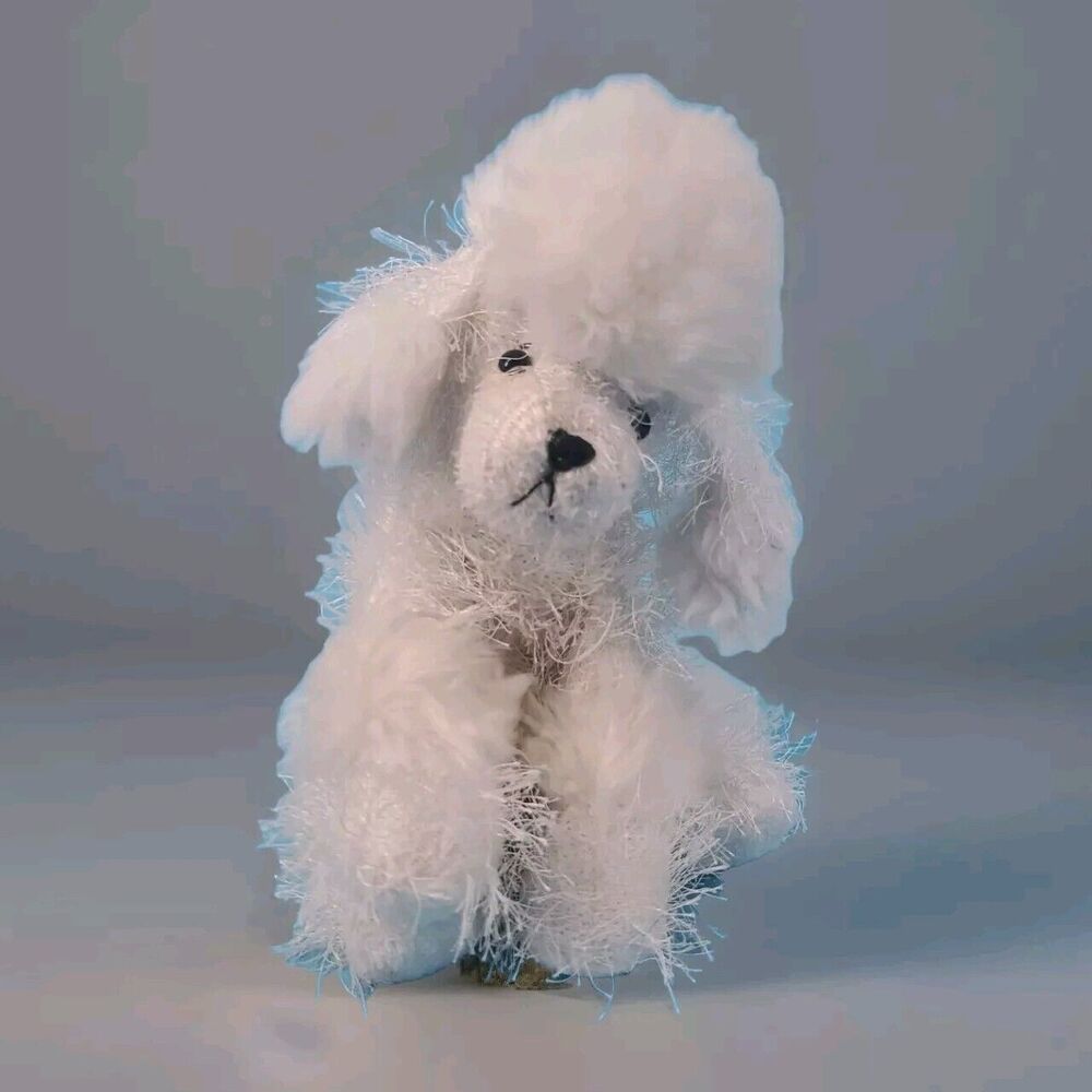 WEBKINZ BY GANZ WHITE POODLE Small Plush Floppy Dog Stuffed Animal